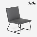 Fauteuil rembourré pour salon et bureau moderne en similicuir Lova Promotion