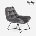 Fauteuil de salon moderne en velours design Karu Promotion