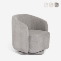 Fauteuil en tissu bouclé pour salon moderne pivotant Orav Promotion