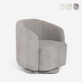 Fauteuil en tissu bouclé pour salon moderne pivotant Orav Promotion