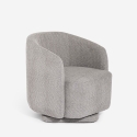 Fauteuil en tissu bouclé pour salon moderne pivotant Orav Réductions
