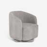 Fauteuil en tissu bouclé pour salon moderne pivotant Orav Réductions
