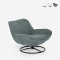 Fauteuil de bureau moderne pivotant en tissu bouclé Konn Promotion