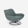 Fauteuil de bureau moderne pivotant en tissu bouclé Konn Remises