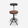 Tabouret pivotant réglable industriel vintage avec dossier Crewi Back Vente
