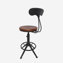 Tabouret pivotant réglable industriel vintage avec dossier Crewi Back Remises