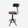 Tabouret pivotant réglable industriel vintage avec dossier Crewi Back Remises