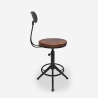 Tabouret pivotant réglable industriel vintage avec dossier Crewi Back Offre