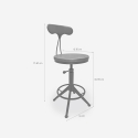 Tabouret pivotant réglable industriel vintage avec dossier Crewi Back Réductions
