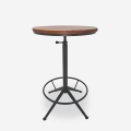 Table de bar cuisine ronde style industriel vintage réglable Girus Promotion