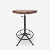 Table de bar cuisine ronde style industriel vintage réglable Girus Promotion