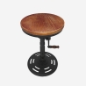 Tabouret vintage de bar industriel réglable avec manivelle Zunor Vente