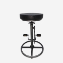 Tabouret de bar pub style industriel en similicuir repose-pieds Glint Vente