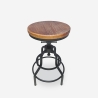 Tabouret réglable vis en bois et métal vintage industriel Vont Offre