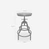 Tabouret réglable vis en bois et métal vintage industriel Vont Remises