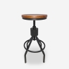 Tabouret de bar industriel en bois et métal réglable à vis Skiv Promotion