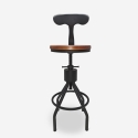 Tabouret de bar cuisine vintage industriel réglable avec dossier Junt Vente