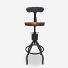 Tabouret de bar cuisine vintage industriel réglable avec dossier Junt Vente