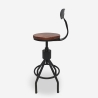 Tabouret de bar cuisine vintage industriel réglable avec dossier Junt Offre