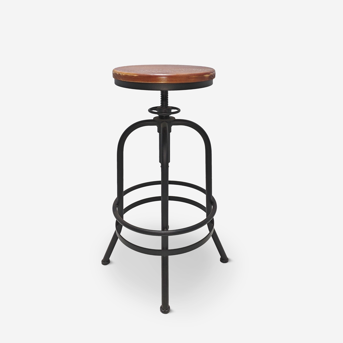 Tabouret de bar vintage industriel réglable avec repose-pieds Klom Promotion