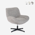 Fauteuil pivotant élégant en tissu bouclé pour salon bureau Lehm Promotion