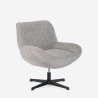 Fauteuil pivotant élégant en tissu bouclé pour salon bureau Lehm Remises