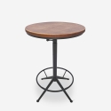 Table de bar cuisine ronde style industriel vintage réglable Girus Vente