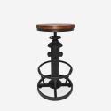 Tabouret de bar vintage industriel réglable avec repose-pieds Ziblo Promotion