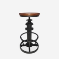 Tabouret de bar vintage industriel réglable avec repose-pieds Ziblo Promotion