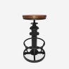 Tabouret de bar vintage industriel réglable avec repose-pieds Ziblo Promotion