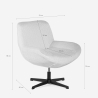 Fauteuil pivotant élégant en tissu bouclé pour salon bureau Lehm 