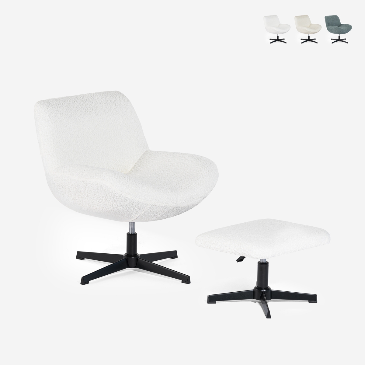 Fauteuil pivotant ergonomique de salon avec repose-pieds Janes Prix