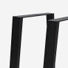 2 pieds pour table basse en forme de trapèze en métal noir Flare Vente