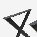 2 pieds de table au design croisé en métal noir 75x71cm Nible Vente