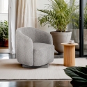 Fauteuil en tissu bouclé pour salon moderne pivotant Orav Vente