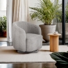 Fauteuil en tissu bouclé pour salon moderne pivotant Orav Vente