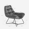 Fauteuil de salon moderne en velours design Karu 