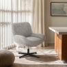 Fauteuil pivotant élégant en tissu bouclé pour salon bureau Lehm Vente