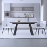Table à manger extensible moderne 160-200x90cm effet marbre Caracas Vente