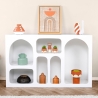 Console d'entrée design blanche avec compartiments incurvés 120x37cm Liva Remises