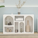 Console d'entrée design blanche avec compartiments incurvés 120x37cm Liva Catalogue