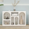 Console d'entrée design blanche avec compartiments incurvés 120x37cm Liva Catalogue