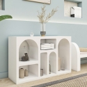 Console d'entrée design blanche avec compartiments incurvés 120x37cm Liva Choix