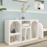 Console d'entrée design blanche avec compartiments incurvés 120x37cm Liva Choix