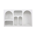 Console d'entrée design blanche avec compartiments incurvés 120x37cm Liva Vente