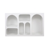Console d'entrée design blanche avec compartiments incurvés 120x37cm Liva Vente