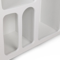 Console d'entrée design blanche avec compartiments incurvés 120x37cm Liva Réductions