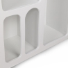 Console d'entrée design blanche avec compartiments incurvés 120x37cm Liva Réductions