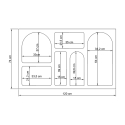 Console d'entrée design blanche avec compartiments incurvés 120x37cm Liva Dimensions