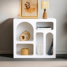 Bibliothèque de sol blanche design avec compartiments courbes 80x37x74cm Lessa Remises